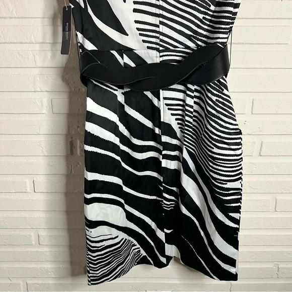 Bisou Bisou Zebra Animal Print Cap Sleeve Belted Dress, Women’s Size 4 - Picture 7 of 8